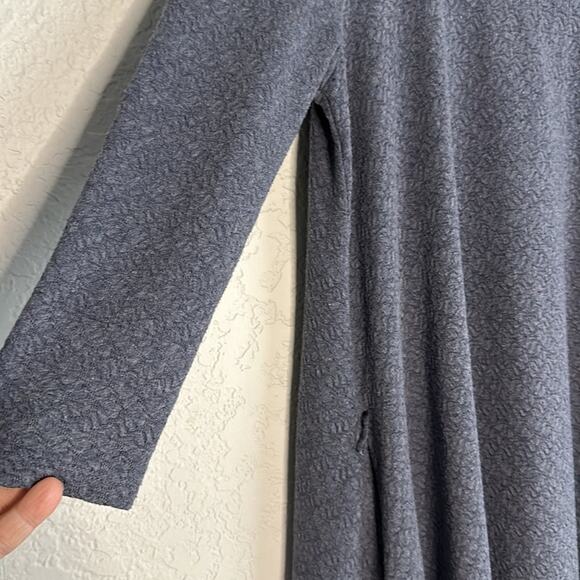 Anthropologie Lilka Blue Swing Dress Pockets Stretch Rayon Mini 3/4 Sleeve Twee - Picture 3 of 6